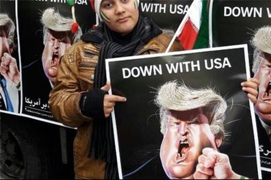 ترامپ در مرکز تظاهرات ضدآمریکایی در ایران بود